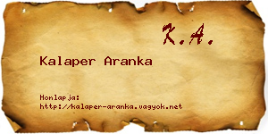 Kalaper Aranka névjegykártya