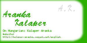 aranka kalaper business card